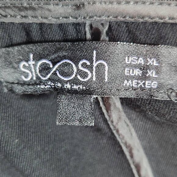 Stoosh Black Open-Front Long Jacket Size XL Stoosh Long Black Jacket - Picture 6 of 8